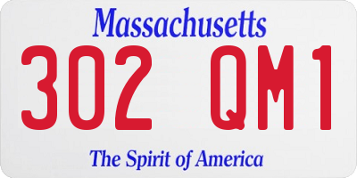 MA license plate 302QM1