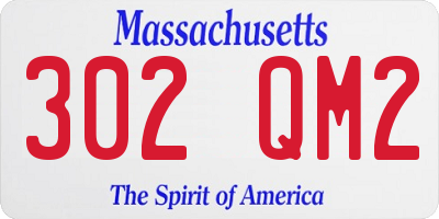 MA license plate 302QM2