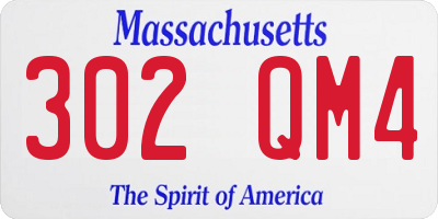 MA license plate 302QM4