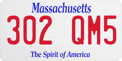 MA license plate 302QM5