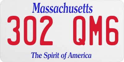 MA license plate 302QM6