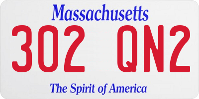MA license plate 302QN2