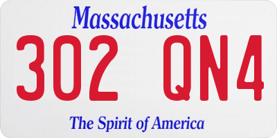 MA license plate 302QN4