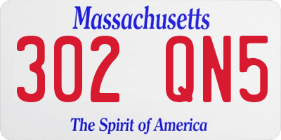 MA license plate 302QN5