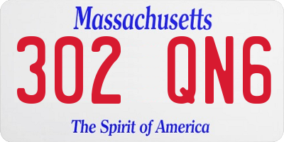MA license plate 302QN6