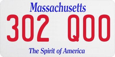 MA license plate 302QO0