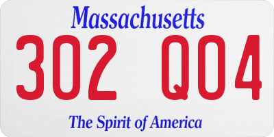MA license plate 302QO4