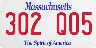 MA license plate 302QO5