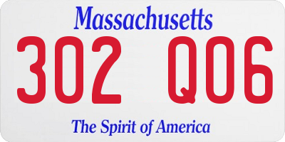 MA license plate 302QO6