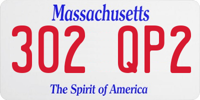 MA license plate 302QP2