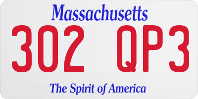 MA license plate 302QP3