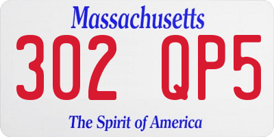 MA license plate 302QP5