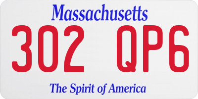 MA license plate 302QP6