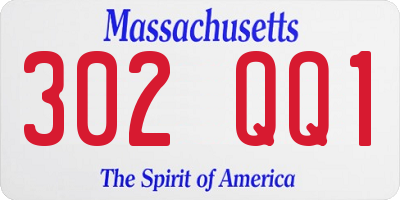 MA license plate 302QQ1