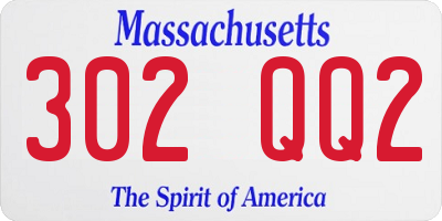 MA license plate 302QQ2