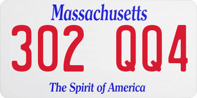 MA license plate 302QQ4