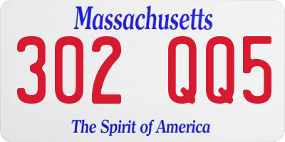 MA license plate 302QQ5