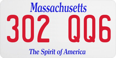 MA license plate 302QQ6