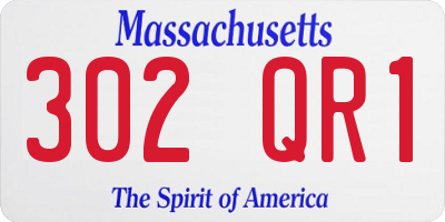 MA license plate 302QR1
