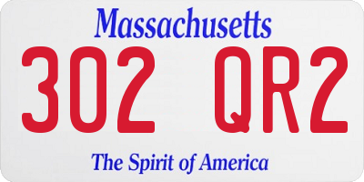 MA license plate 302QR2