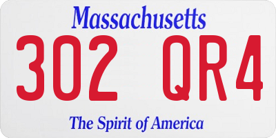 MA license plate 302QR4