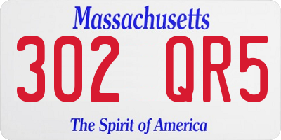 MA license plate 302QR5