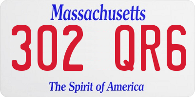 MA license plate 302QR6