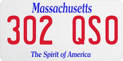 MA license plate 302QS0
