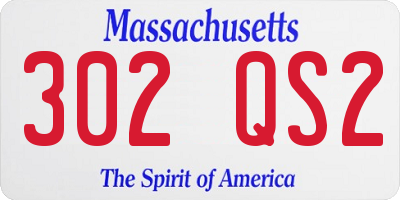 MA license plate 302QS2