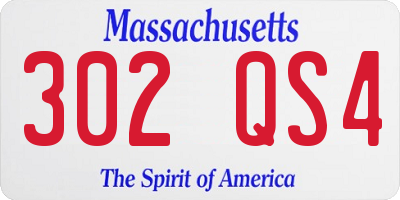 MA license plate 302QS4