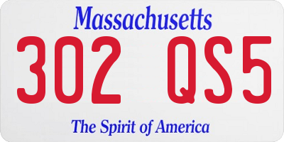 MA license plate 302QS5