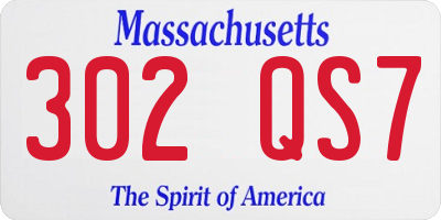 MA license plate 302QS7