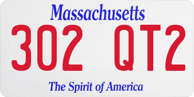 MA license plate 302QT2