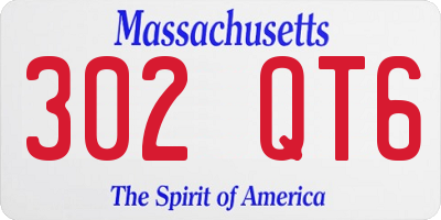MA license plate 302QT6