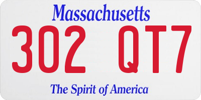 MA license plate 302QT7