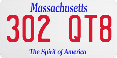 MA license plate 302QT8