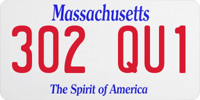 MA license plate 302QU1