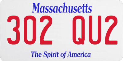 MA license plate 302QU2