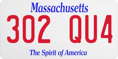 MA license plate 302QU4