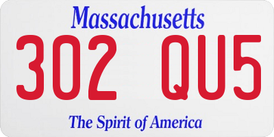 MA license plate 302QU5