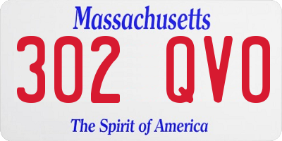MA license plate 302QV0