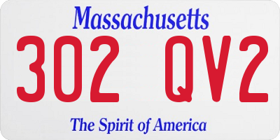 MA license plate 302QV2