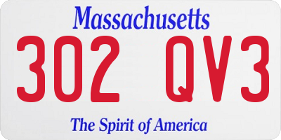 MA license plate 302QV3