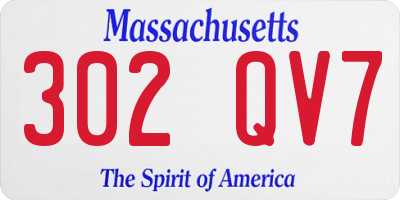 MA license plate 302QV7