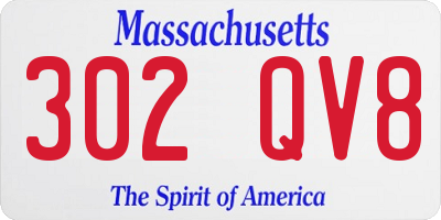 MA license plate 302QV8