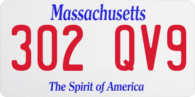 MA license plate 302QV9