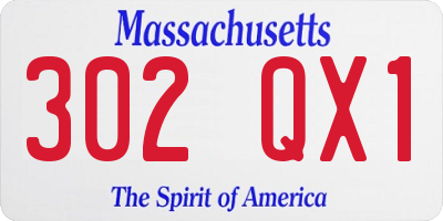 MA license plate 302QX1