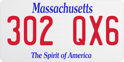 MA license plate 302QX6