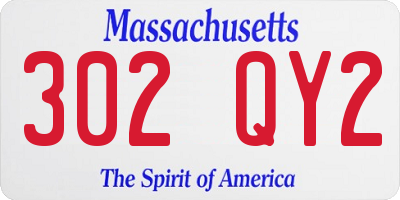 MA license plate 302QY2