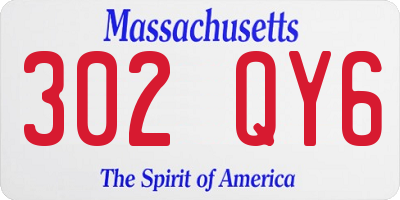 MA license plate 302QY6